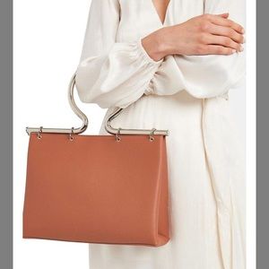 Cult Gaia brown rose leather satchel